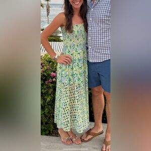 SOLID & STRIPED Green Floral Midi Kennedy Dress Small